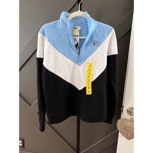 Fila Ekanta 1/4 Zip Fleece Sweatshirt Blue/White/ Black  S